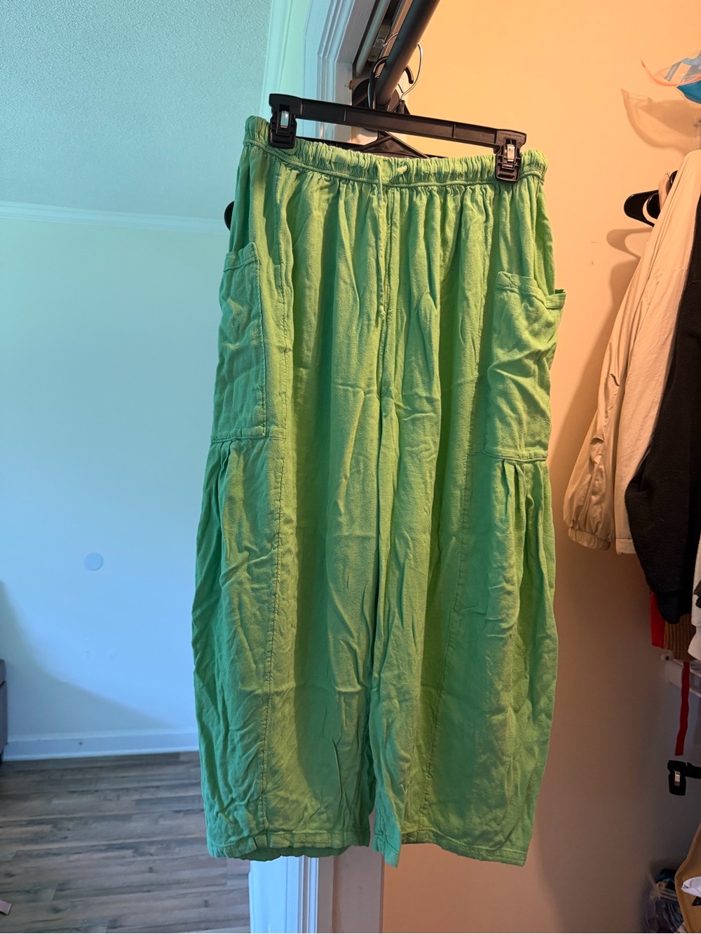 Free people Lightweight Green Elastic Waist Wide-Leg Pants
